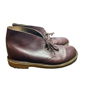 Clarks Original Mens Desert Crepe Sole Boots Burgundy Horween‎ Leather US 9